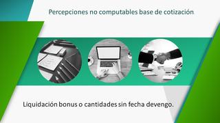 PERCEPCIONES NO COMPUTABLES EN LA BASE DE COTIZACIÓN.